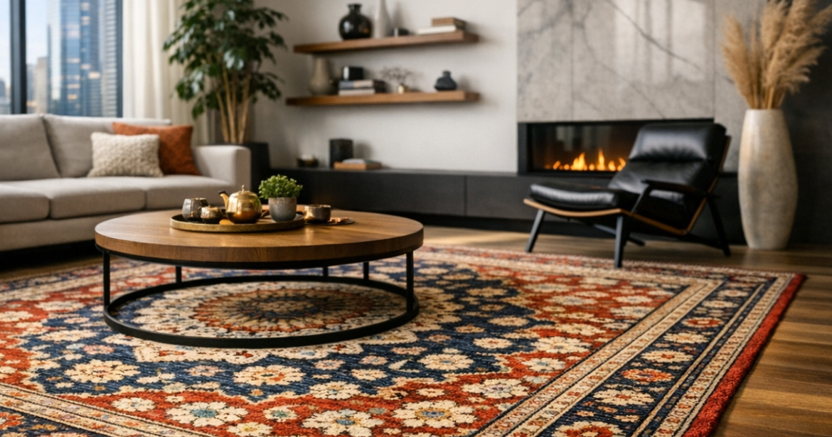 Persian rug in the living room