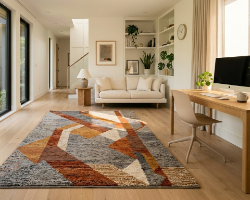 Orange and Gray Office rugs