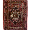 Full overhead view of a 1' 10" x 2' 6" hand-knotted Iranian Gholtogh wool rug with a complex hexagonal medallion and rich terracotta field.