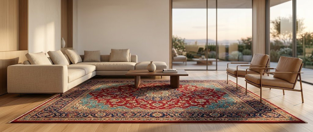 luxury Persian rug website Banner with luxury Persian rug website