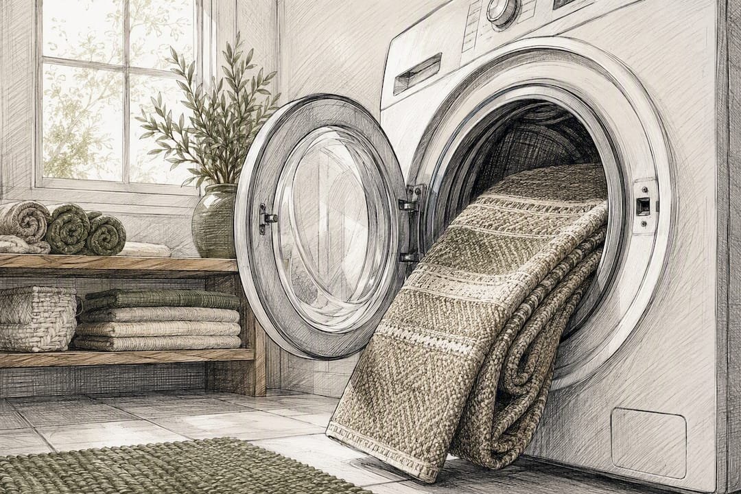 Removable rug cover inside washing machine