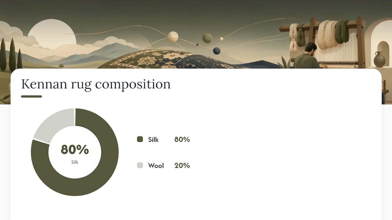 Infographic comparing silk and wool fiber ratios, durability, and care