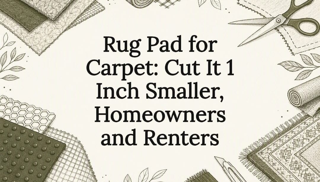 Decorative title card illustration for rug pad article