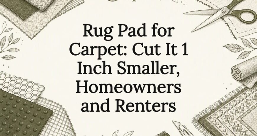 Decorative title card illustration for rug pad article