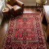 Hand knotted Afghan Torkman Wool Rug - 5' 0" x 7' 0" - Image 6