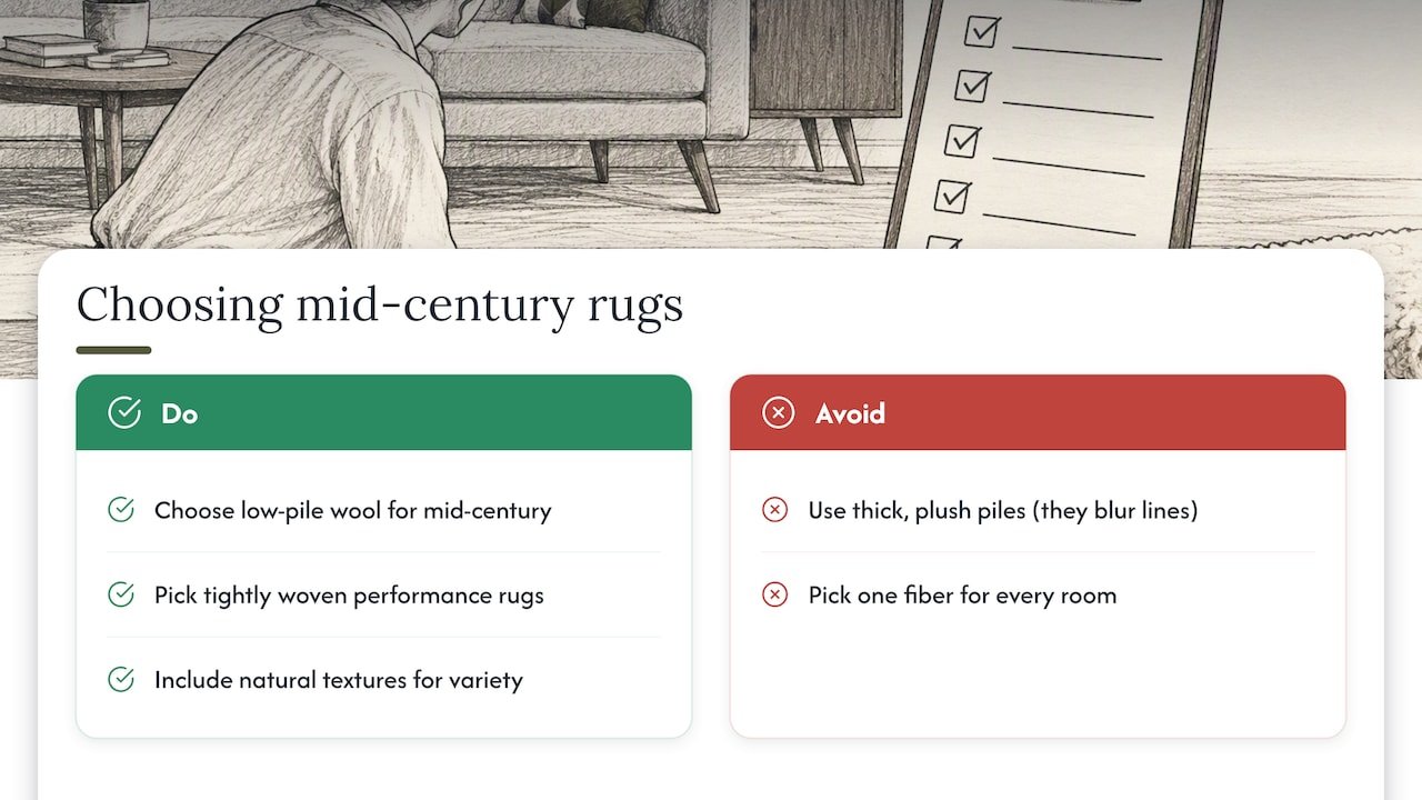 Our take on building a mid-century rug collection — overview diagram